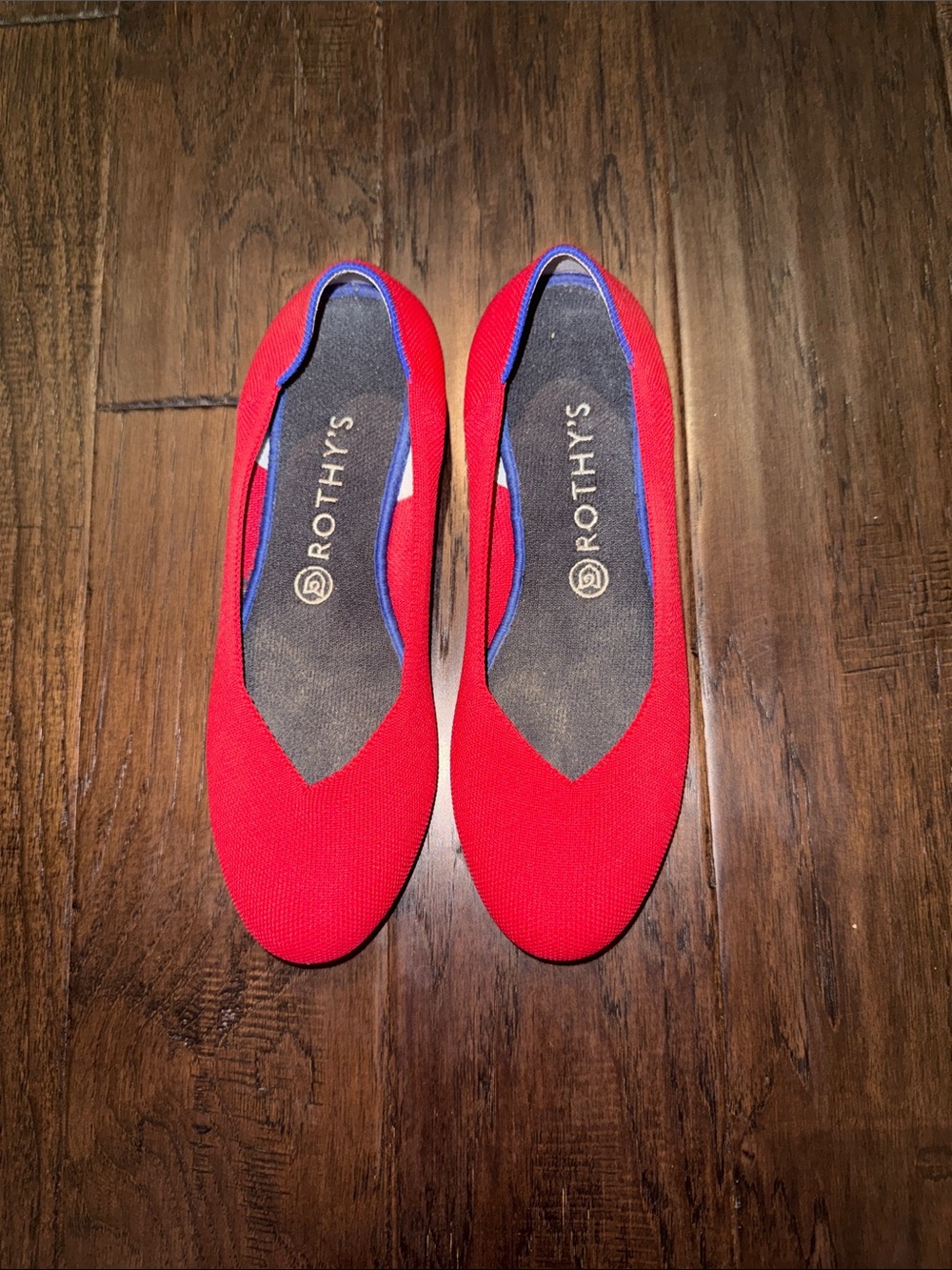 Rothy's Red V-Notch Knit Ballet Flats Size 10